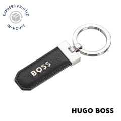 Hugo Boss Classic Black Grained Keyring