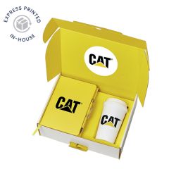 Notebook, Pen and Takeaway Cup Yellow Corporate Gift Box 