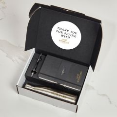 Notebook, Pen and Silver Bottle Corporate Gift Box